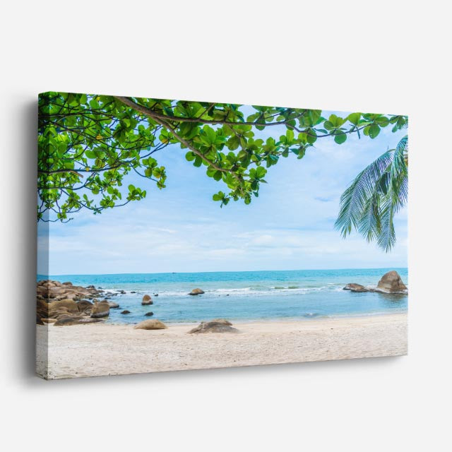 cuadro canvas mar y playa playa rocas turquesa tranquila horizontal