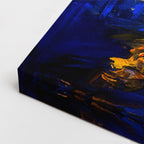 cuadro canvas mar y playa pintura bote azul nocturno horizontal