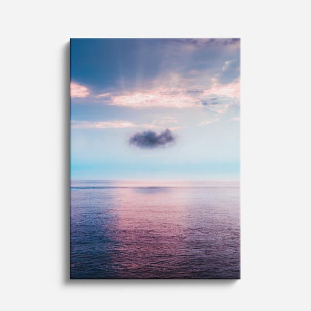 cuadro canvas mar y playa mar rosa horizonte suave vertical