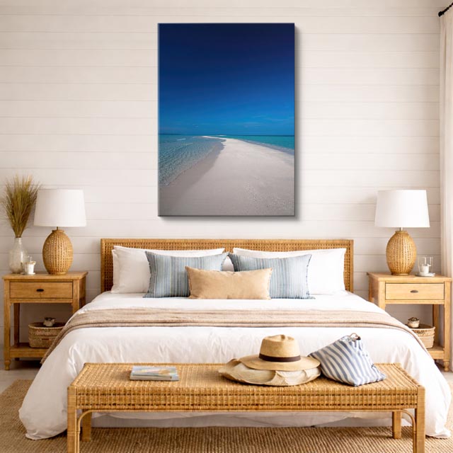 cuadro canvas mar y playa playa arena blanca mar azul vertical