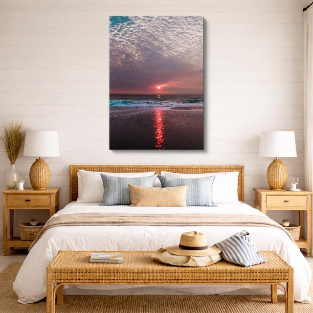 cuadro canvas mar y playa playa atardecer muelle suave vertical