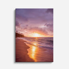 cuadro canvas mar y playa playa palmera atardecer naranja vertical