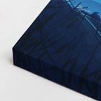 cuadro canvas paisajes digitales pareja luna llena montaña azul horizontal
