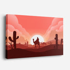 cuadro canvas paisajes digitales desierto camello sol cactus horizontal