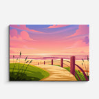 cuadro canvas paisajes digitales pradera verde lago suave horizontal