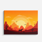 cuadro canvas paisajes digitales desierto carretera sol naranja horizontal