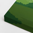 cuadro canvas paisajes digitales pradera verde cabaña montañas horizontal
