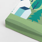 cuadro canvas paisajes digitales ciudad verde moderna ilustración horizontal