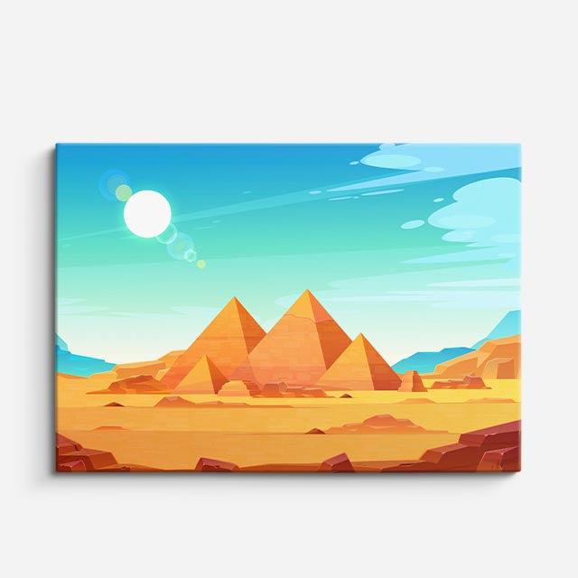 cuadro canvas paisajes digitales pirámides egipto desierto horizontal