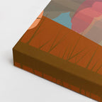 cuadro canvas paisajes digitales lago otoñal bosque naranja horizontal