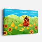 cuadro canvas paisajes digitales campo girasoles molino viento horizontal