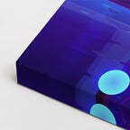 cuadro canvas paisajes digitales ciudad neon azul morado horizontal