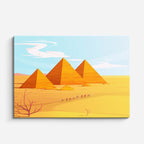 cuadro canvas paisajes digitales pirámides egipto camellos desierto horizontal