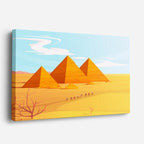 cuadro canvas paisajes digitales pirámides egipto camellos desierto horizontal