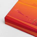 cuadro canvas paisajes digitales templo maya desierto naranja horizontal