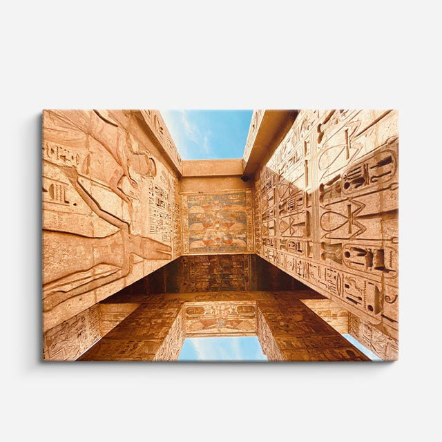 Cuadro canvas Templo de Karnak Dorado - Arquitectura Iconica Urbano y Arquitectura - Vista Frente