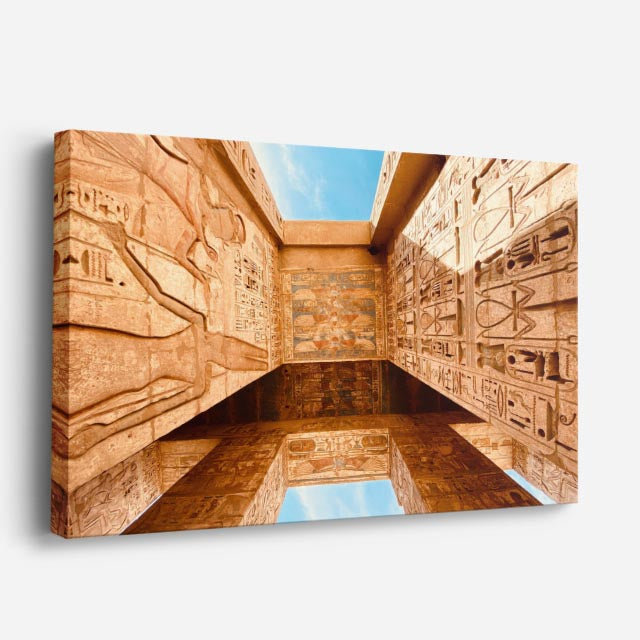 Cuadro canvas Templo de Karnak Dorado - Arquitectura Iconica Urbano y Arquitectura - Vista Perspectiva