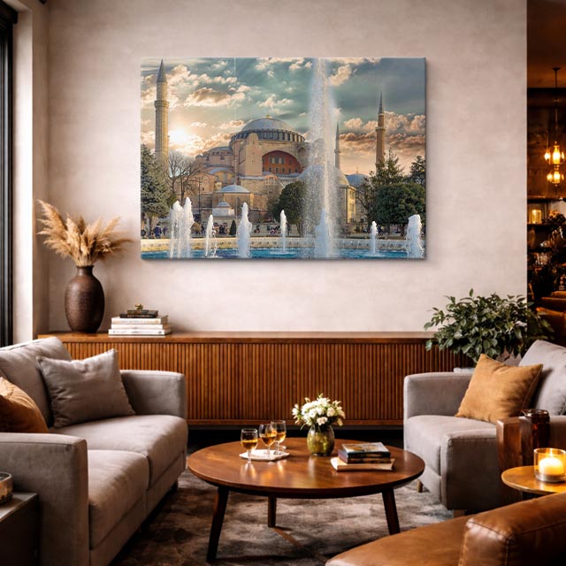 Cuadro canvas Hagia Sophia al Atardecer - Arquitectura Iconica Urbano y Arquitectura - Vista Lifestyle
