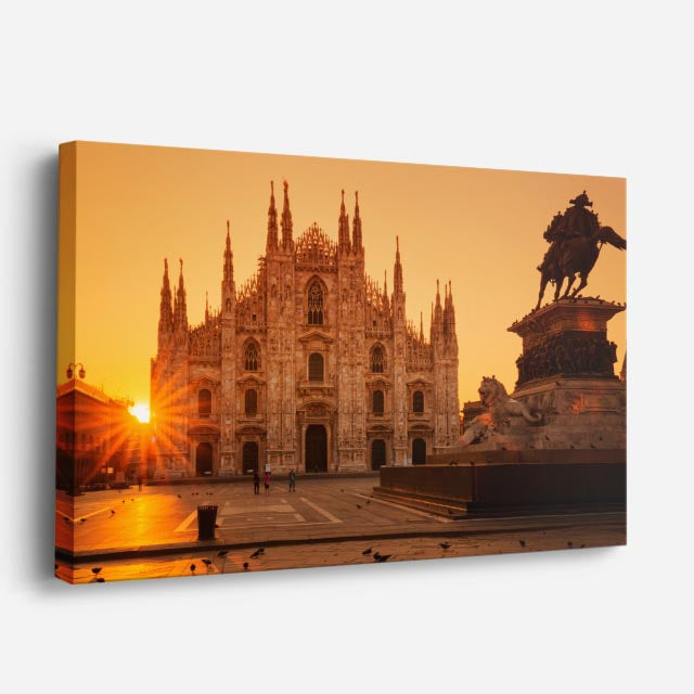 Cuadro canvas Duomo de Milan al Crepusculo - Arquitectura Iconica Urbano y Arquitectura - Vista Perspectiva