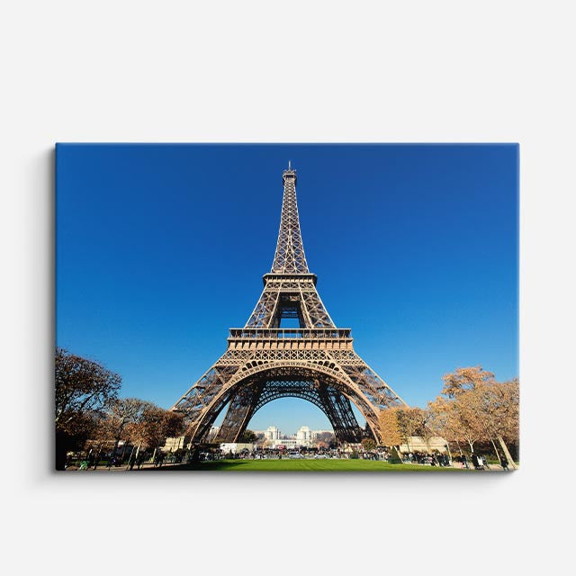 Cuadro canvas Torre Eiffel Cielo Azul - Arquitectura Iconica Urbano y Arquitectura - Vista Frente