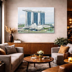 Cuadro canvas Marina Bay Sands Nocturno - Arquitectura Iconica Urbano y Arquitectura - Vista Lifestyle