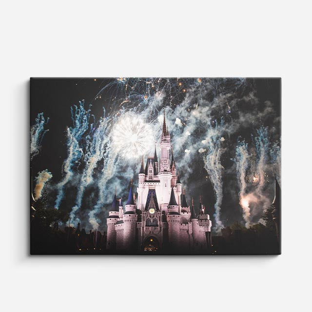 Cuadro canvas Castillo Disney Fuegos Artificiales - Arquitectura Iconica Urbano y Arquitectura - Vista Frente