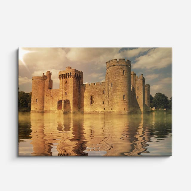 Cuadro canvas Castillo Bodiam Reflejado - Arquitectura Iconica Urbano y Arquitectura - Vista Frente