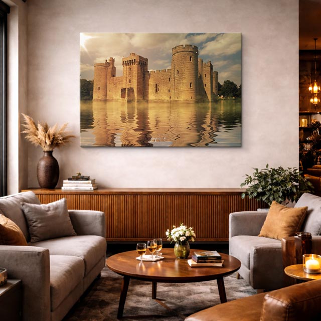 Cuadro canvas Castillo Bodiam Reflejado - Arquitectura Iconica Urbano y Arquitectura - Vista Lifestyle
