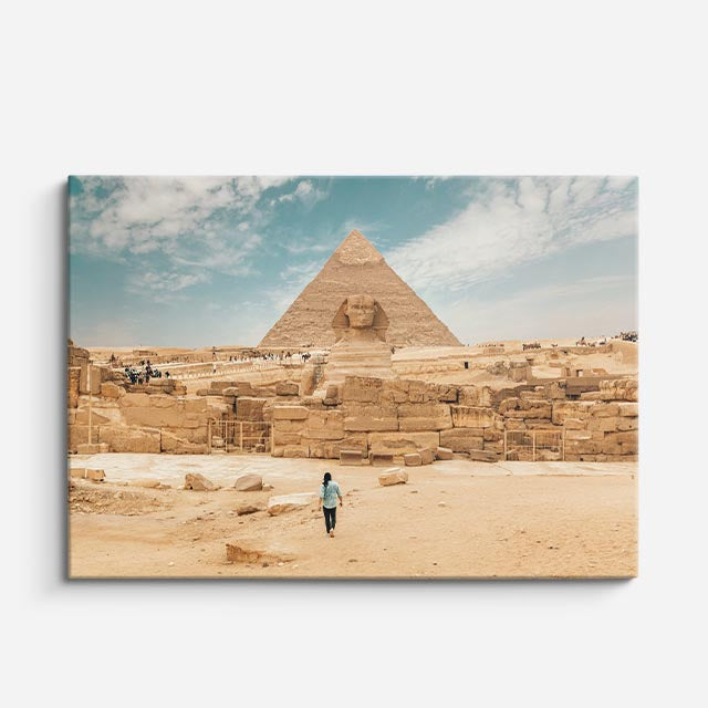 Cuadro canvas Piramide y Esfinge de Giza - Arquitectura Iconica Urbano y Arquitectura - Vista Frente
