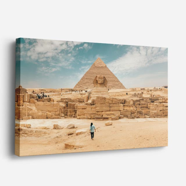 Cuadro canvas Piramide y Esfinge de Giza - Arquitectura Iconica Urbano y Arquitectura - Vista Perspectiva