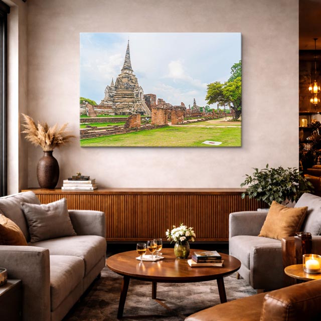 Cuadro canvas Templo Wat Chaiwatthanaram - Arquitectura Iconica Urbano y Arquitectura - Vista Lifestyle