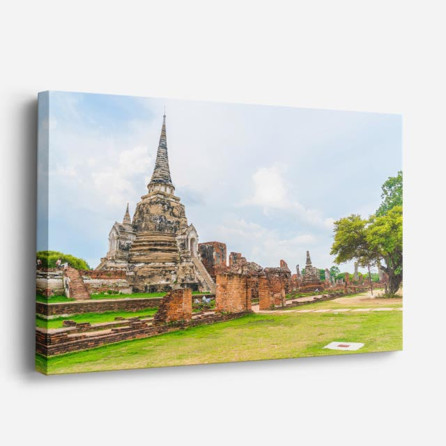 Cuadro canvas Templo Wat Chaiwatthanaram - Arquitectura Iconica Urbano y Arquitectura - Vista Perspectiva
