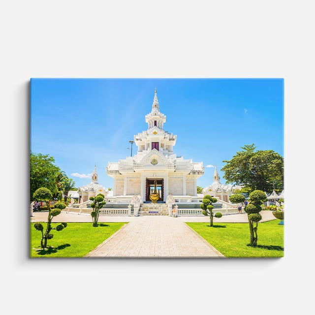 Cuadro canvas Templo Blanco Tailandia - Arquitectura Iconica Urbano y Arquitectura - Vista Frente