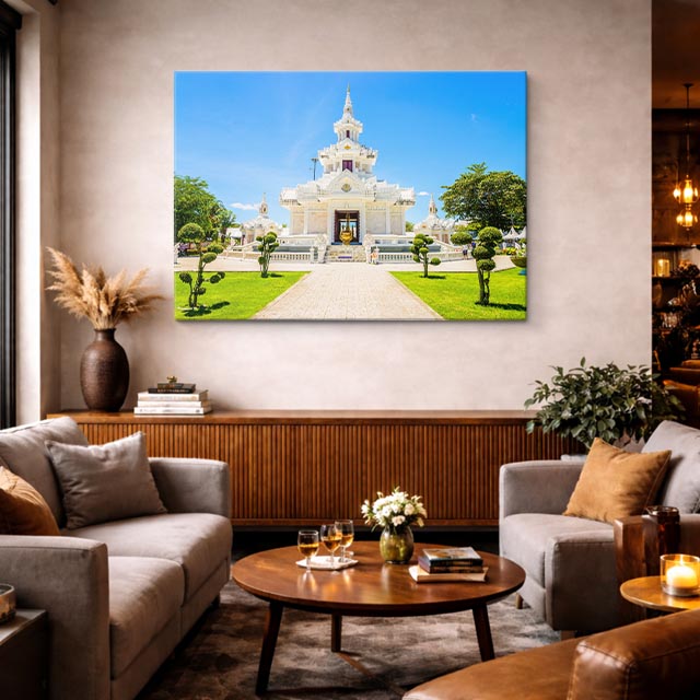 Cuadro canvas Templo Blanco Tailandia - Arquitectura Iconica Urbano y Arquitectura - Vista Lifestyle