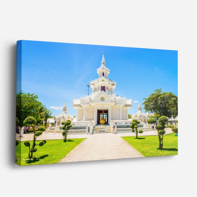 Cuadro canvas Templo Blanco Tailandia - Arquitectura Iconica Urbano y Arquitectura - Vista Perspectiva