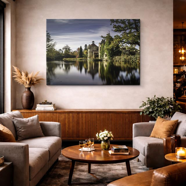 Cuadro canvas Castillo Lago Espejo Otono - Arquitectura Iconica Urbano y Arquitectura - Vista Lifestyle