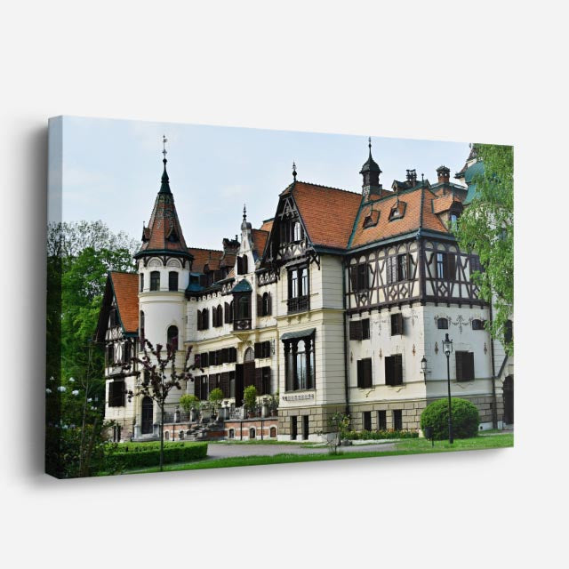 Cuadro canvas Villa Tudor junto al Lago - Arquitectura Iconica Urbano y Arquitectura - Vista Perspectiva