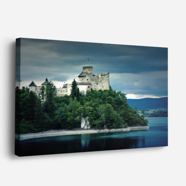 Cuadro canvas Castillo Niedzica Oscuro - Arquitectura Iconica Urbano y Arquitectura - Vista Perspectiva