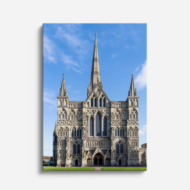 Cuadro canvas Catedral de Salisbury Gotica - Arquitectura Iconica Urbano y Arquitectura - Vista Frente