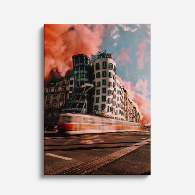 Cuadro canvas Casa Danzante Praga Dia - Arquitectura Iconica Urbano y Arquitectura - Vista Frente