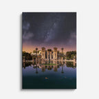 Cuadro canvas Castillo Lago Reflejo Noche - Arquitectura Iconica Urbano y Arquitectura - Vista Frente