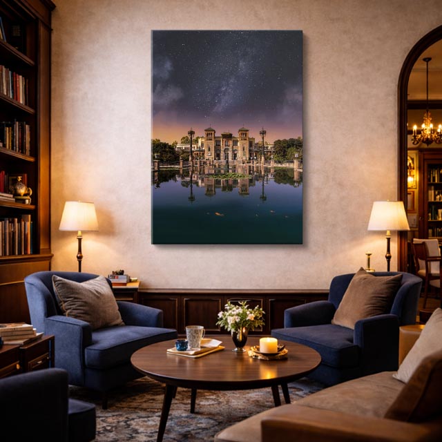 Cuadro canvas Castillo Lago Reflejo Noche - Arquitectura Iconica Urbano y Arquitectura - Vista Lifestyle