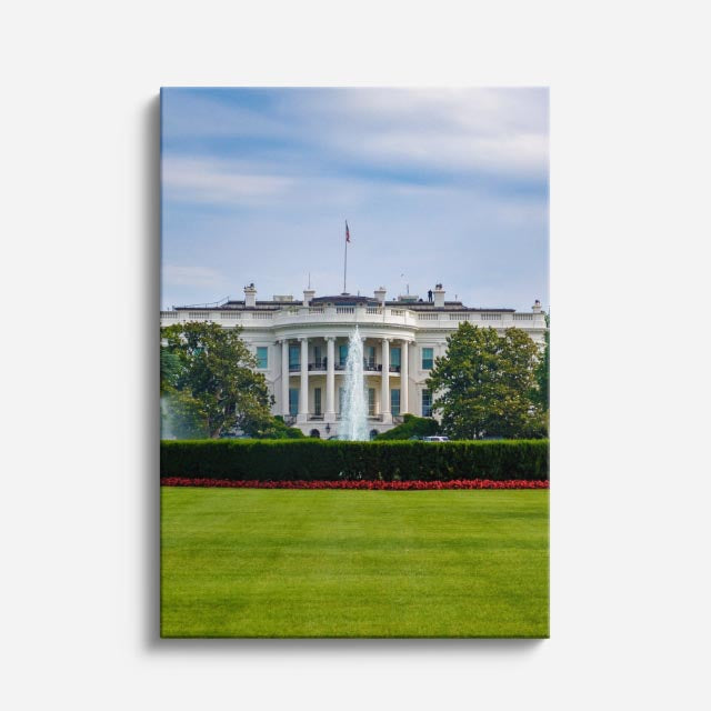 Cuadro canvas Casa Blanca Jardin Verde - Arquitectura Iconica Urbano y Arquitectura - Vista Frente