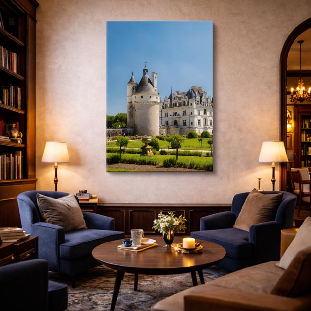Cuadro canvas Castillo de Chenonceau Jardin - Arquitectura Iconica Urbano y Arquitectura - Vista Lifestyle