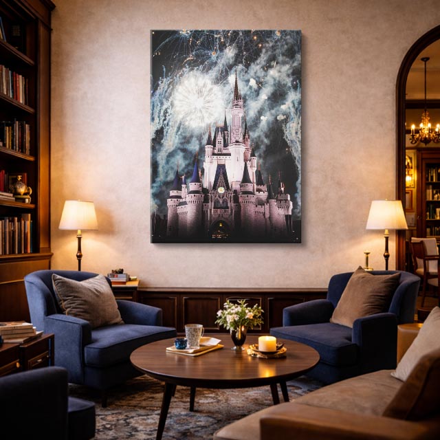 Cuadro canvas Castillo Disney Fuegos Noche - Arquitectura Iconica Urbano y Arquitectura - Vista Lifestyle