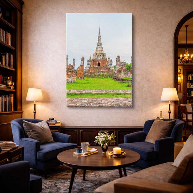 Cuadro canvas Ruinas Ayutthaya Cielo - Arquitectura Iconica Urbano y Arquitectura - Vista Lifestyle