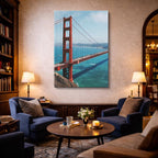 Cuadro canvas Golden Gate Aereo Azul - Arquitectura Iconica Urbano y Arquitectura - Vista Lifestyle