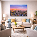 Cuadro canvas Tokio Skyline Atardecer Naranja - Ciudades Urbano y Arquitectura - Vista Lifestyle