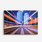 Cuadro canvas Autopista Nocturna Luces de Velocidad - Ciudades Urbano y Arquitectura - Vista Frente