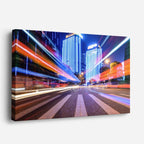 Cuadro canvas Autopista Nocturna Luces de Velocidad - Ciudades Urbano y Arquitectura - Vista Perspectiva